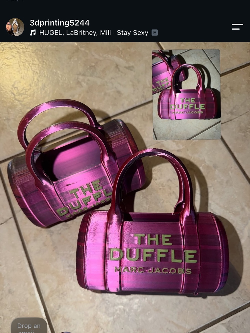 Marc Jacobs Metallic Fuchsia The Duffle Mini Bag